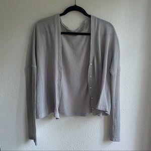 Urban outfitters light grey waffle cardigan